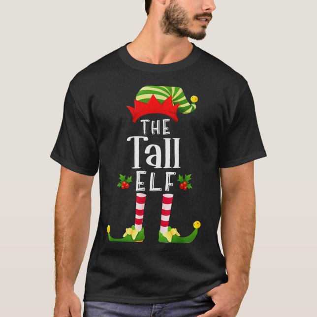 T-shirt Tall Christmas Elf Matching Pajama X-mas Party  (Devant)