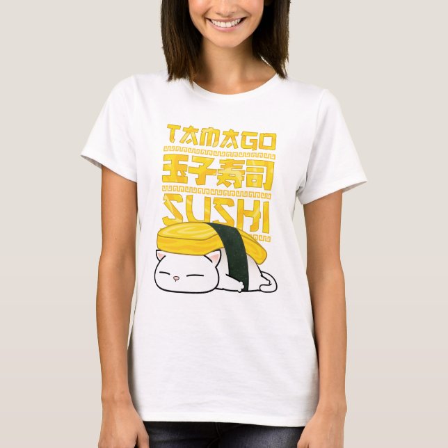 T-shirt Tamago Sushi Cat (Devant)