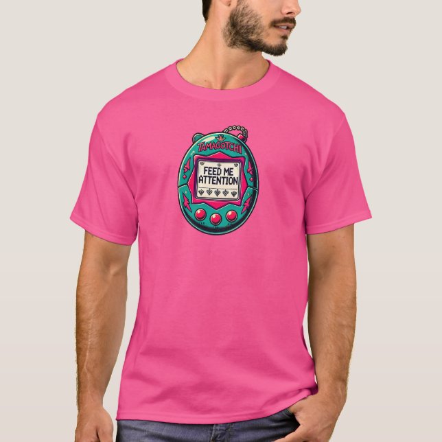 T-shirt Tamagotchi - Faites-moi attention (Devant)
