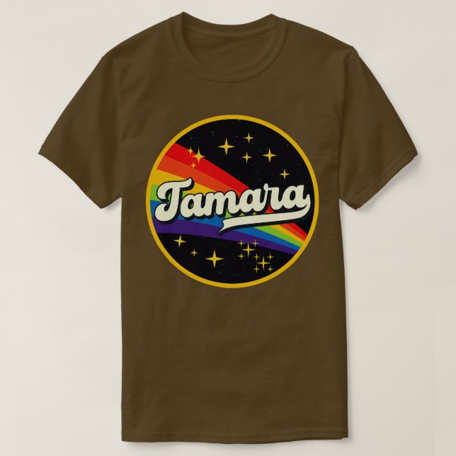 T-shirt Tamara Rainbow Dans L'Espace Style Vintage (Design devant)
