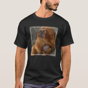 T-shirt Tamarin d'or de lion avec le bébé