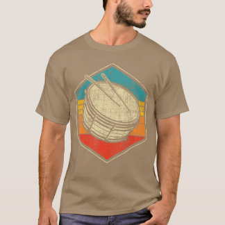 T-shirt Tambour à caisse claire rétro vintage ligne de bat