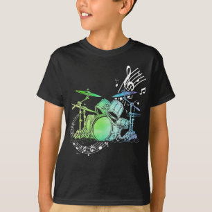 T-shirt Tambour Aquarelle Drummer Musicien Drummer
