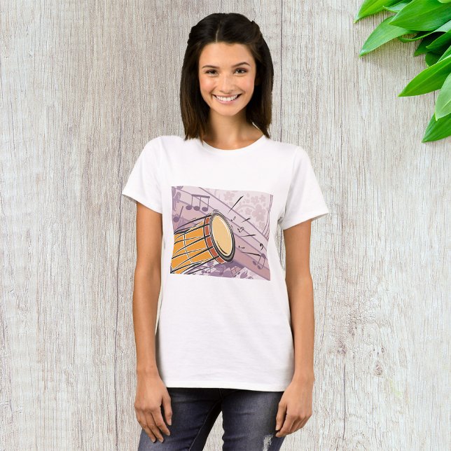 T-shirt Tambour Bongo Traditionnel Avec Notes De Musique (Créateur téléchargé)