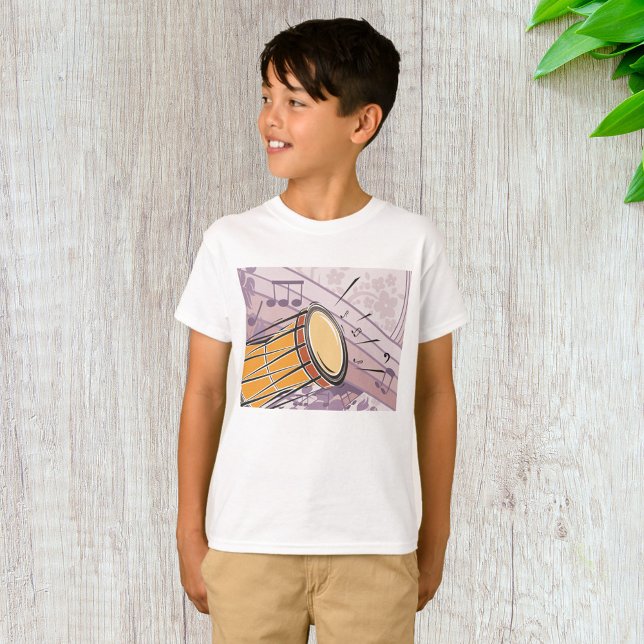 T-shirt Tambour Bongo Traditionnel Avec Notes De Musique (Créateur téléchargé)