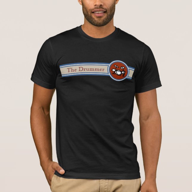 T-shirt tambour de style - batterie (Devant)