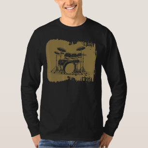 T-shirt Tambour Ensemble Vintage Pour Batteur Et Percussi