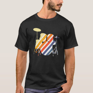 T-shirt Tambour Ensemble Vintage Pour Batteur Et Percussi