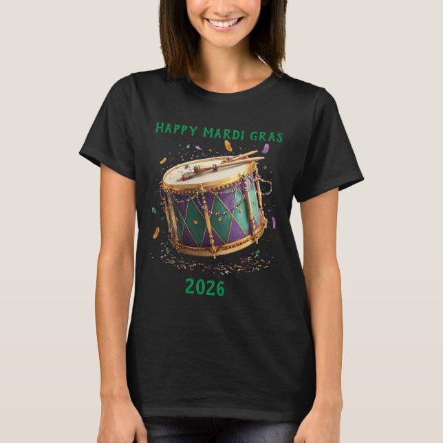 T-shirt Tambour festif de Mardi Gras (Devant)
