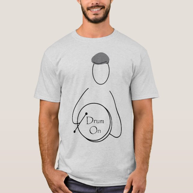 T-shirt Tambour sur schéma homme (Devant)