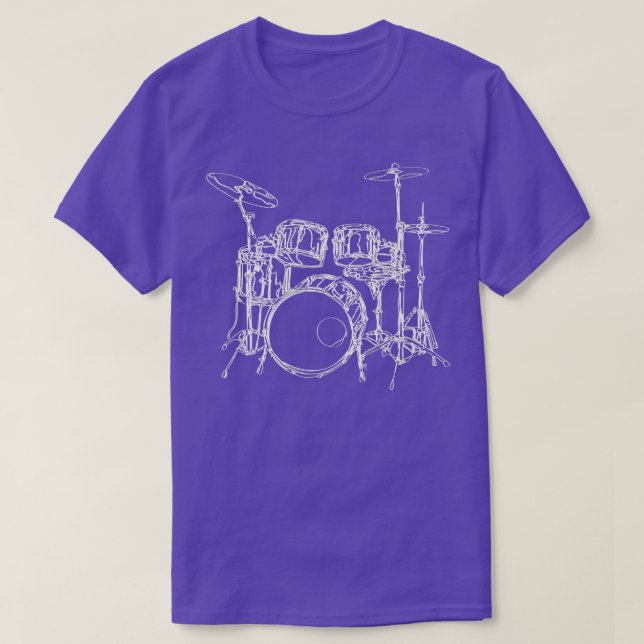 T-shirt Tambour vintage Rock Music Kit (Design devant)