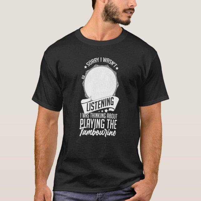 T-shirt Tambourine Instrument Drum Player Music Begin L (Devant)