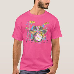 T-shirt Tambours d'art Abstrait Musique Musique Musique Mu