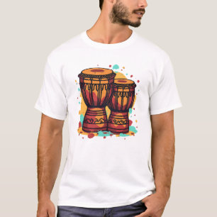 T-shirt Tambours Djembe Jumeaux Colorés