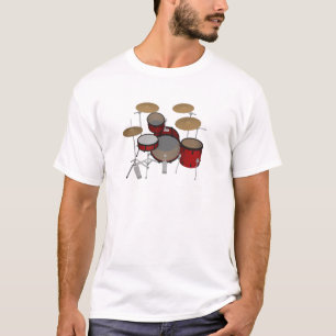 T-shirt Tambours : Kit de tambour rouge : modèle 3D :