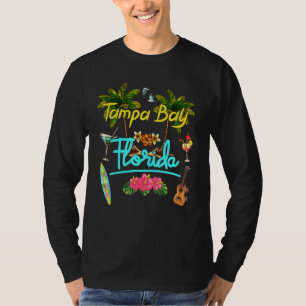 T-shirt Tampa Bay Florida Beach Summer Palm Surf Sun Set P