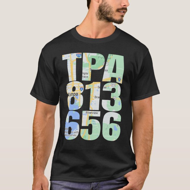 T-shirt Tampa Bay Floride Tpa 813 656 Plages De Voyage Sur (Devant)