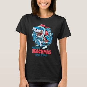 T-shirt Tampa Floride Joyeux Beachmas Noël Shark Père Noël