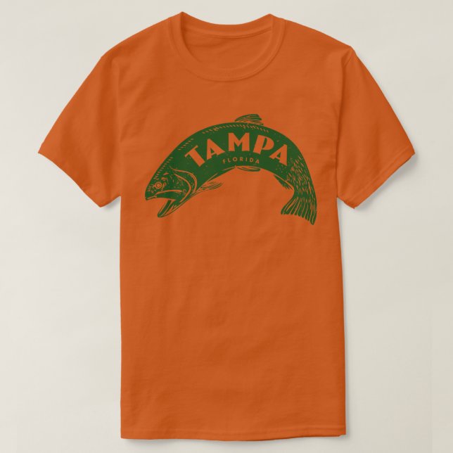 T-shirt Tampa Floride Poisson Wordmark Vert (Design devant)