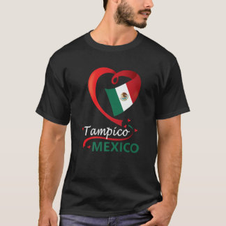 T-shirt Tampico Tamaulipas Mexico Heart Flag Mexicana Cora