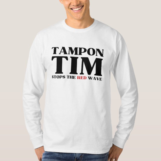 T-shirt Tampon Tim Arrêtera Le Red Wave-Tim Walz 2024 (Devant)