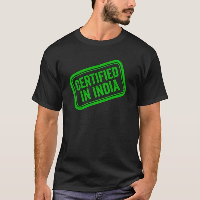 T-shirt Tampon Vert Certifié En Inde (Devant)