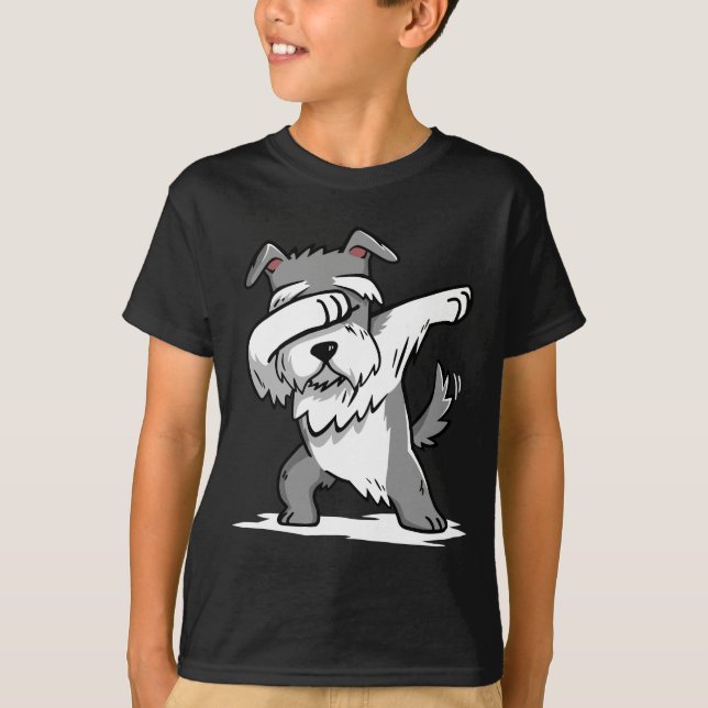 T-shirt tamponnant drôle de Schnauzer (Devant)