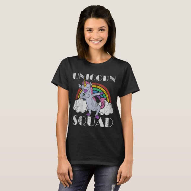 T-shirt Tamponner de peloton de licorne (Devant entier)