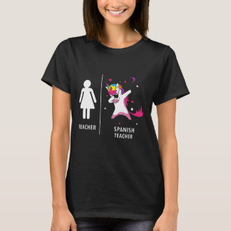 T-shirt Tamponner espagnol de licorne de professeur drôle