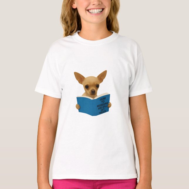 T-shirt Tan Chihuahua how to Misbehave  (Devant)