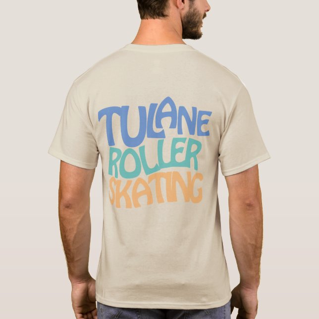 T-shirt Tan Graphic "Tulane Roller Skating" (Dos)