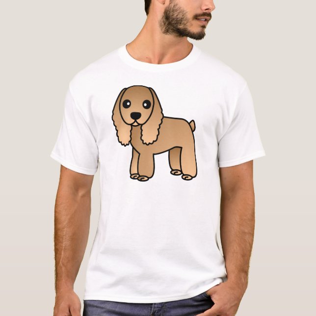 T-shirt Tan mignon/bande dessinée crème de cocker (Devant)