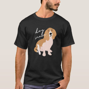 T-shirt Tan & White Basset Hound Chien Maman Femme