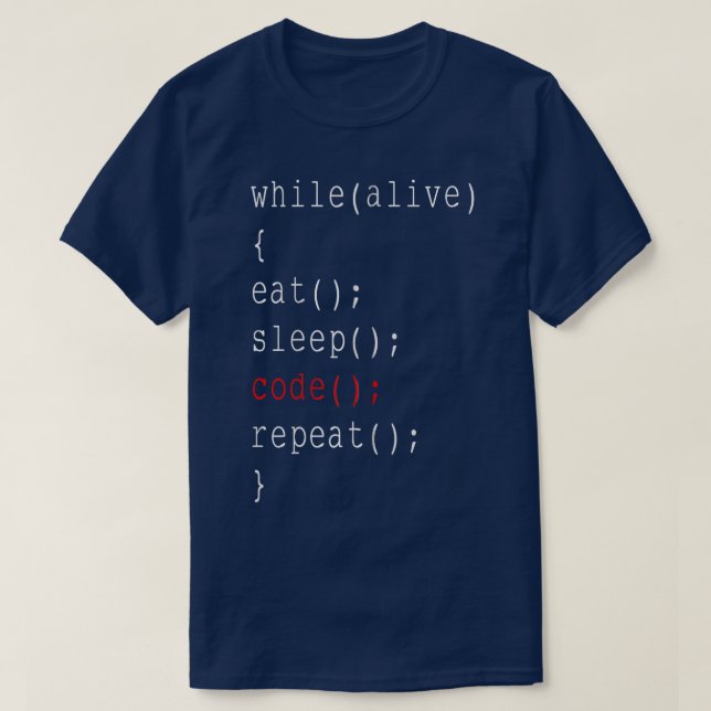 T-shirt Tandis qu'Alive Manger Le Code De Sommeil Répéter  (Design devant)