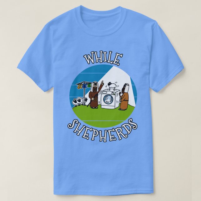 T-shirt Tandis que Bergers Noël Nativité Eglise Noël Joyeu (Design devant)