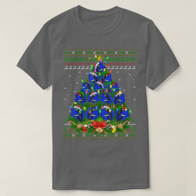 T-shirt Tang Fish Xmas Lighting Tree Père Noël Tang Ugly C (Design devant)