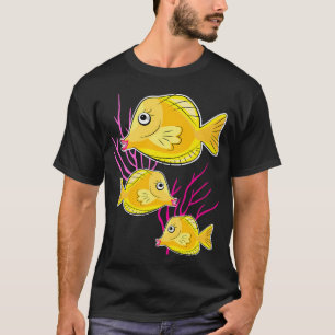 T-shirt Tang jaune dans la mer bleue profonde