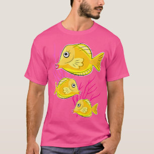 T-shirt Tang Jaune Tropical Fish Plongée sous-marine