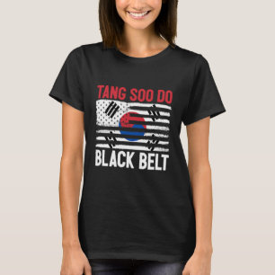 T-shirt Tang Soo Do Black Belt Karate Fighter Coréen Marti