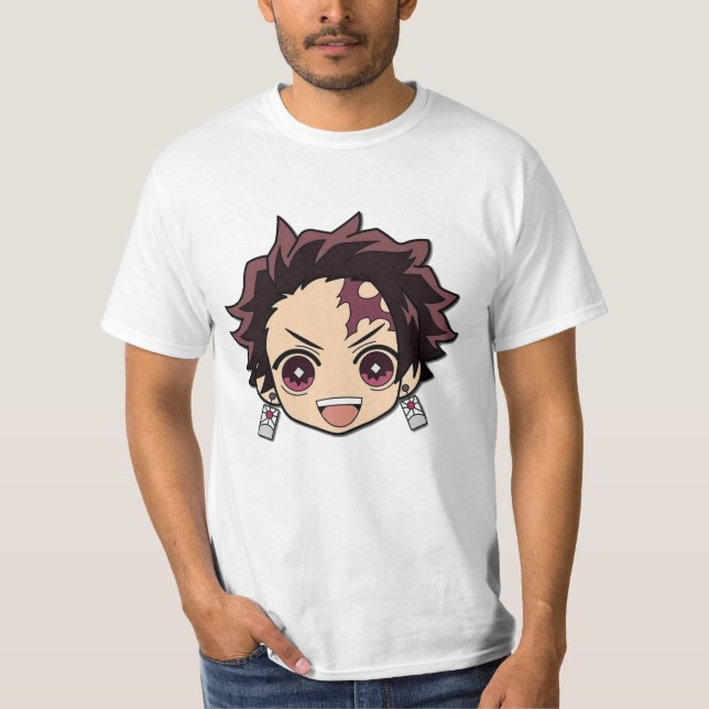 T-shirt Tanjiro kamado face heureux (Devant)