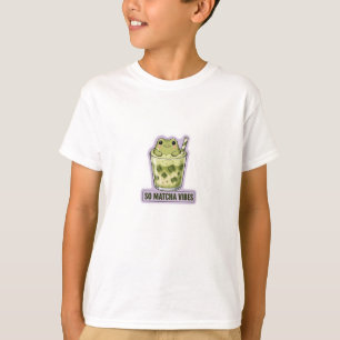 T-shirt Tant de Vibes Matcha Mignon Grenouille Kawaii Mème