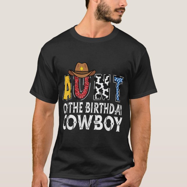 T-shirt Tante 1E Anniversaire Cowboy Western Tante (Devant)