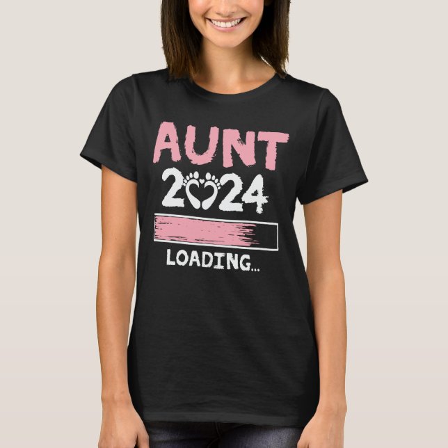 T-shirt Tante 2024 Chargement Funny Future Nouvelle Tante  (Devant)