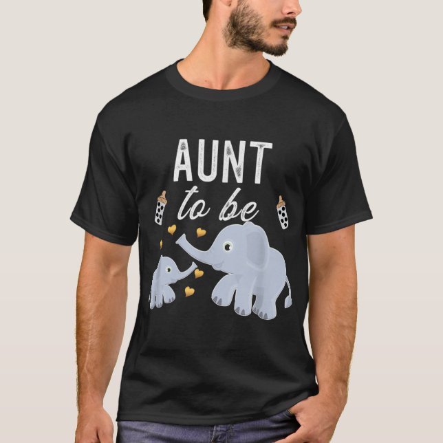 T-shirt Tante À Être La Tante Baby shower Éléphant (Devant)