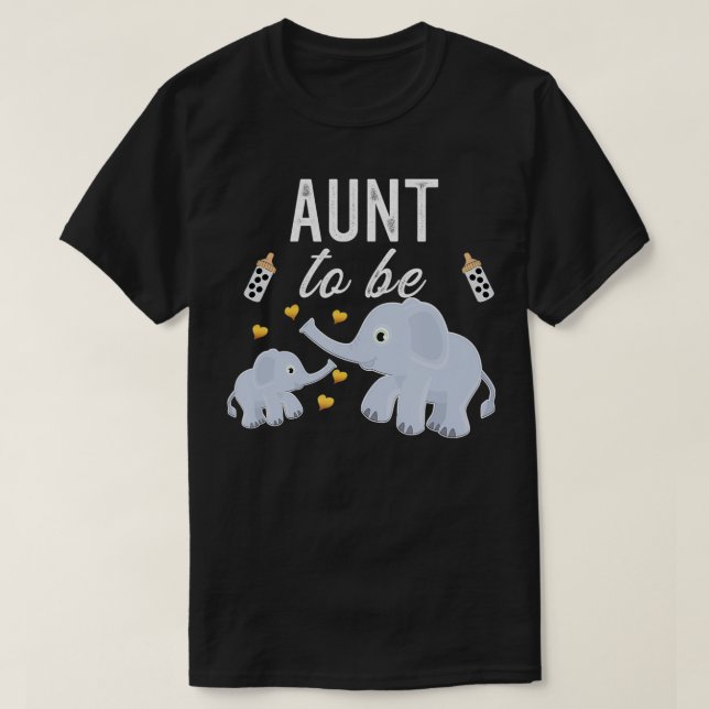 T-shirt Tante À Être La Tante Baby shower Éléphant (Design devant)