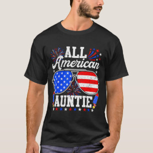 T-shirt Tante américaine lunettes de soleil 4 juillet fami