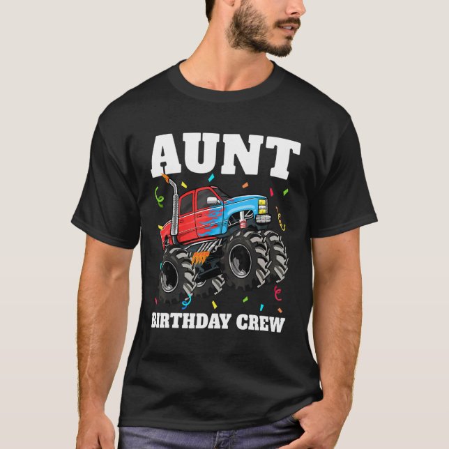 T-shirt Tante Anniversaire Équipe Monster Truck Thème Anni (Devant)