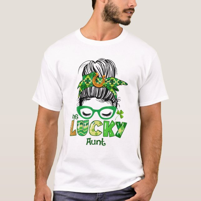 T-shirt Tante Chanceuse aux Chignon Décoiffé (Devant)