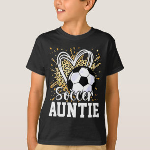 T-shirt Tante de football cœur de léopard