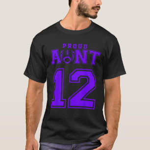 T-shirt Tante de football fière personnalisée numéro 12 P